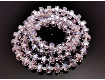 Margele cristal rondel fatetat electroplacat 8x5mm lavanda lustered (sirag)