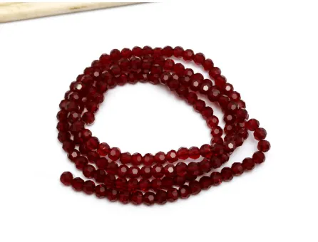 Margele cristal rotund fatetat 3~3.5mm burgundy (sirag)
