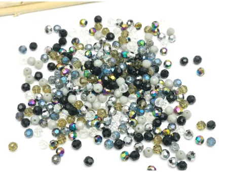 Margele cristal rotund fatetat 4mm mix negru gri (250buc)