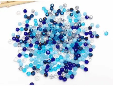 Margele cristal rotund fatetat 4mm mix albastru (250buc)