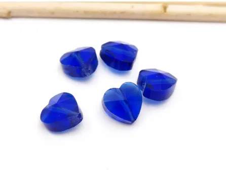 Cristal inima 10x10mm albastru (1buc)