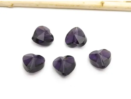 Cristal inima 10x10mm mov indigo (1buc)