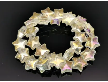 Margele sticlaelectroplacat stea 13x12mm galben pal AB (sirag)