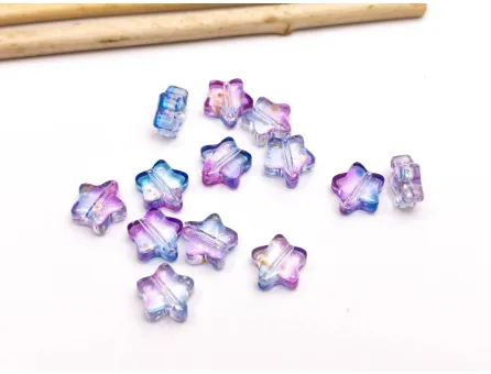 Margele sticla stelute 8mm mov albastru (1buc)