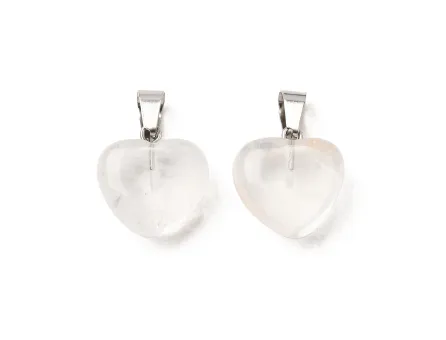 Pandantiv cuart de stanca inima 15mm