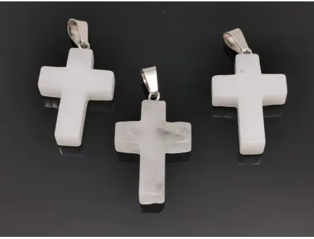 Pandantiv jad cruce 35x18mm