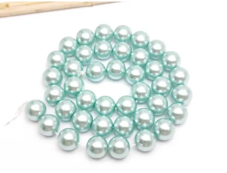 Perle de sticla calitate a 10mm albastru pal (sirag)