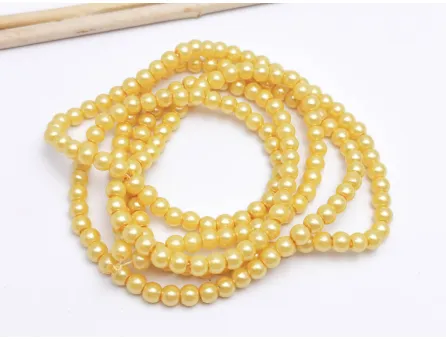 Sirag perle de sticla 4mm auriu