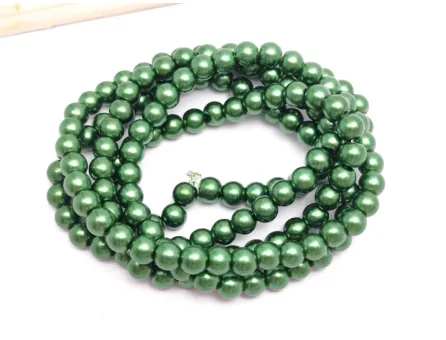 Sirag perle de sticla 6mm verde inchis