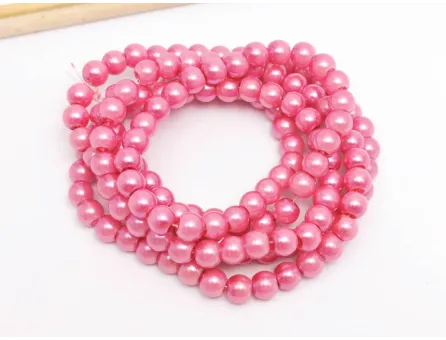 Sirag perle de sticla 6mm roz intens