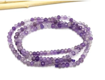 Sirag ametist rondele microfatetate 3.5x2~2.5mm