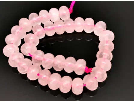 Sirag scurt cuart roz rondele 8x5mm