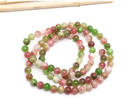 Sirag jad 4mm roz magenta verde