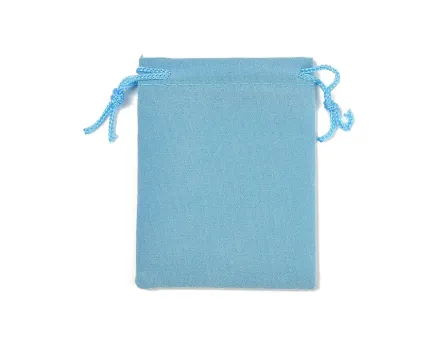 Saculet catifea 9x7cm albastru pal