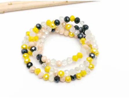 Margele cristal rondel fatetat 4x3mm mix galben roz (sirag)