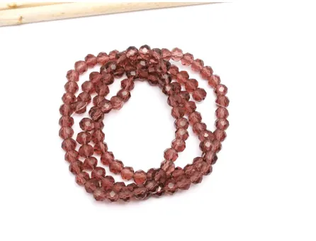 Margele cristal rondel fatetat 4x3mm ametist inchis (sirag)