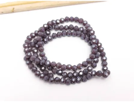 Margele cristal rondel fatetat 4x3mm lavanda inchis opac lustered (sirag)