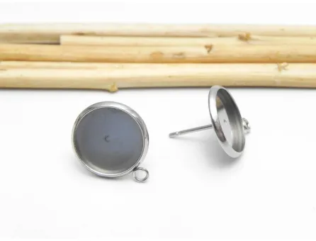 Tortite cercei otel inoxidabil 304 cu bucla si platou 10mm (2buc)