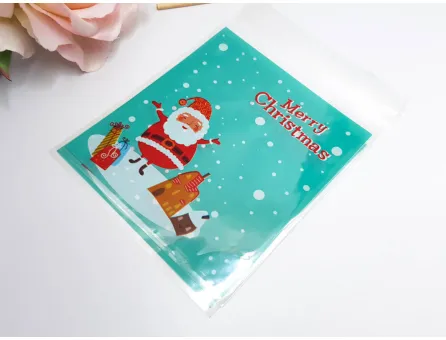 Pungi celofan autoadezive de craciun 13x10cm (10buc)
