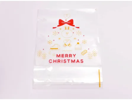 Pungi celofan autoadezive de craciun 13x10cm (10buc)