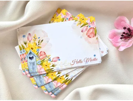 Cartonas martisor hello primavara 8.6x5.3cm (50buc)