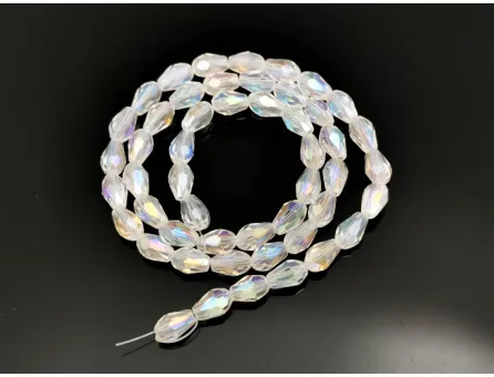 Margele cristal picatura 6x4mm transparent AB (sirag)