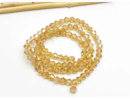 Margele cristal biconic 4mm auriu inchis AB (sirag)