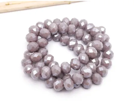 Margele cristal rondel fatetat 8x6mm lavanda opac lustered (sirag)