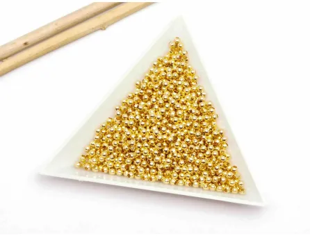 Margele de alama 2.5mm placate cu aur 18K (10buc)