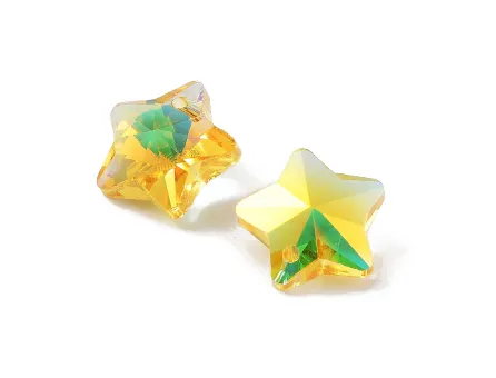 Pandantiv sticla stea 13mm auriu AB