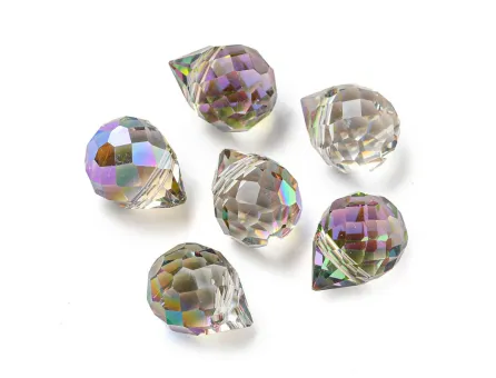 Briolete de cristal 11x8mm iris bej mov