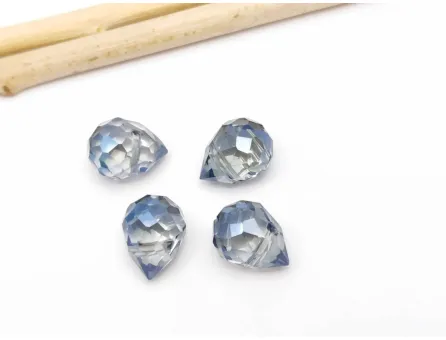 Briolete de cristal 11x8mm iris albastru