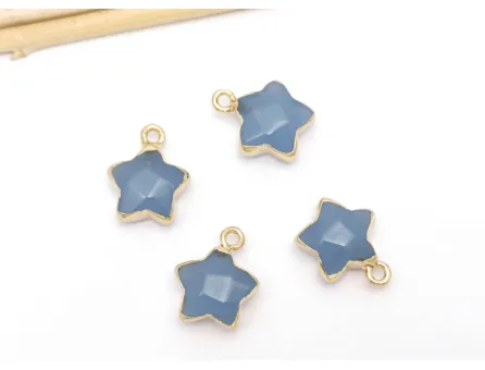 Pandantiv agate stea in montura aurie 15x13mm