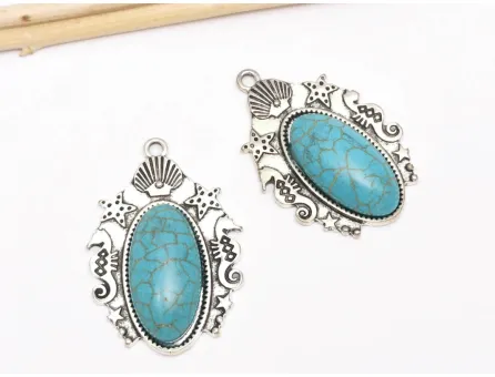 Pandantiv turcoaz 39x27mm