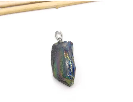 Pandantiv cuart electroplacat nugget 32x18x12mm