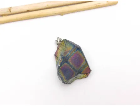 Pandantiv cuart electroplacat nugget 26x18x15mm