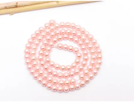 Perle de sticla calitate a 4mm roz pudra (sirag)