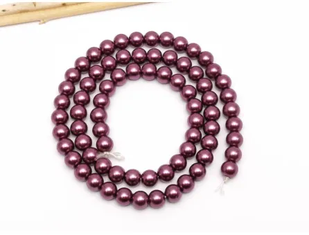 Perle de sticla calitate a 6mm mov pruna (sirag)