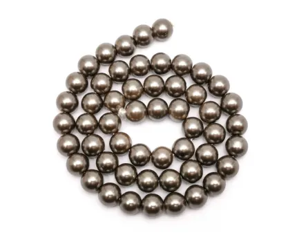 Perle de sticla calitate a 8mm gri nuga (sirag)