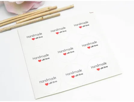 Sticker handmade alb