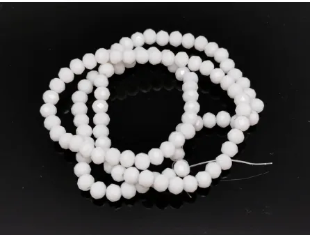 Margele cristal rondel fatetat 4x3mm alb opac (sirag)