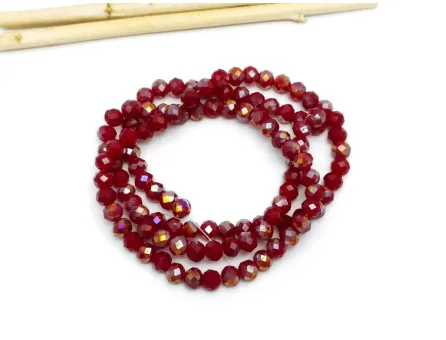 Margele cristal rondel fatetat 4x3mm burgundy opac AB (sirag)