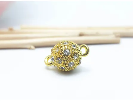 Inchizatoare magnetica cu rhinestone 16x10mm auriu