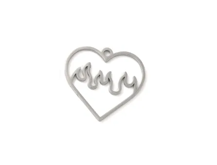 Charm otel inoxidabil 304 inima 25x24mm