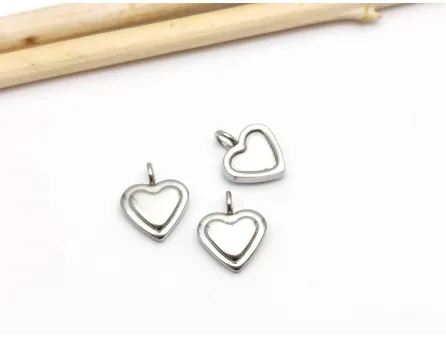 Charm otel inoxidabil 304 inima 10x7mm