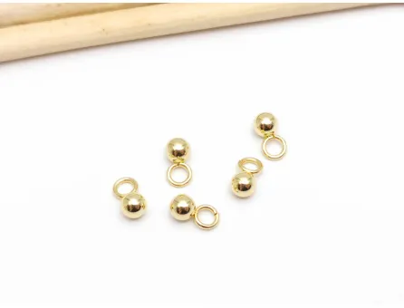 Charm otel inoxidabil 304 auriu biluta 5.5x3mm