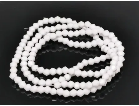 Margele cristal biconic 2x3mm alb opac (sirag)