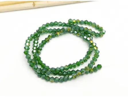 Margele cristal biconic 2x3mm verde brad AB (sirag)