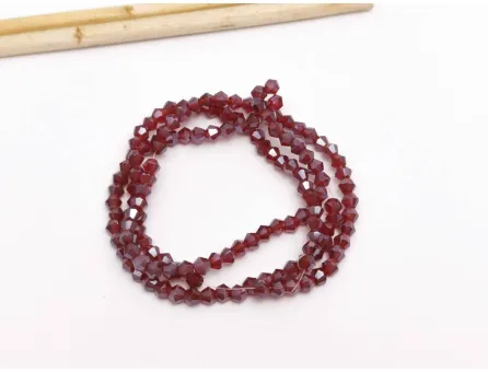 Margele cristal biconic 2x3mm burgundy lustered (sirag)