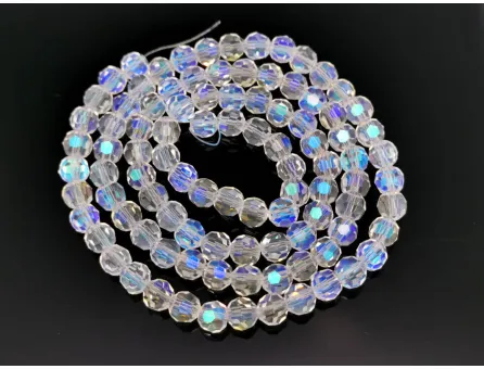 Margele cristal rotund fatetat 6mm transparent heliotrop (sirag)